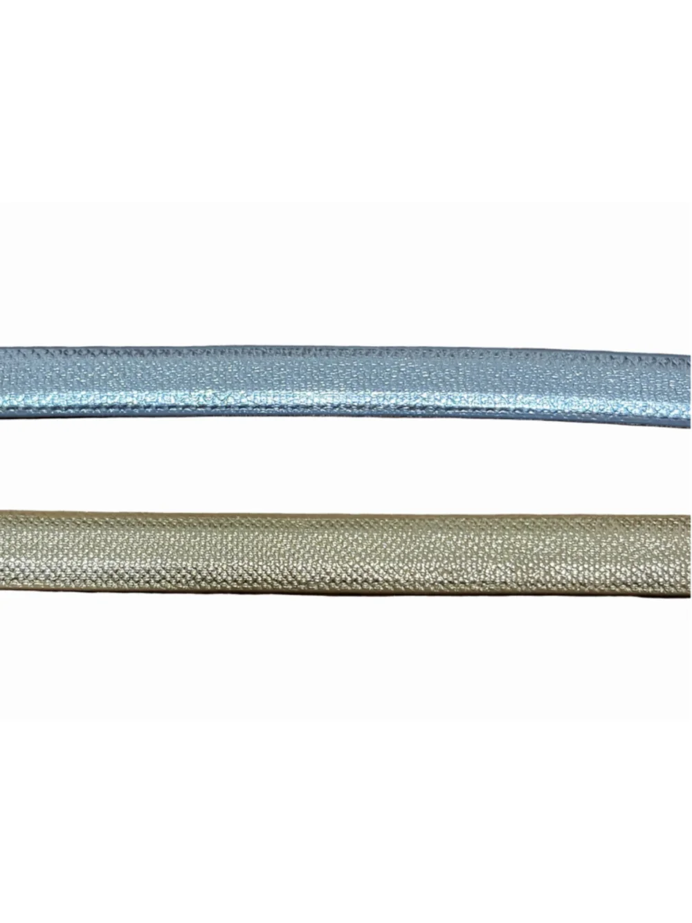 Kleinberg Sherrill for Saks 5th Ave Genuine Karung Skinny Belt Silver & Gold-S